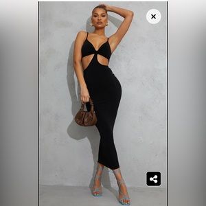 Black Cut Out Midi Dress